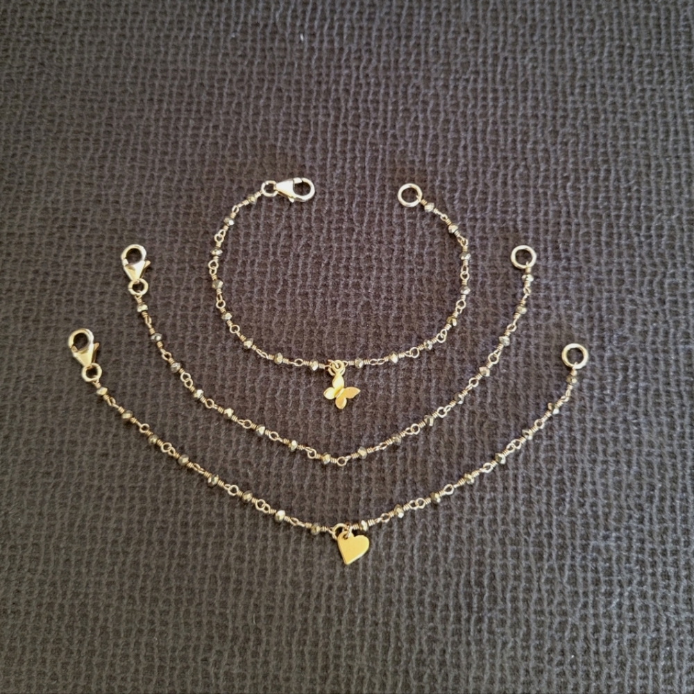 ✨️HP✨️ Dainty Gold💛 Pyrite Bracelet Trio3️⃣ - NWOT - Picture 15 of 15